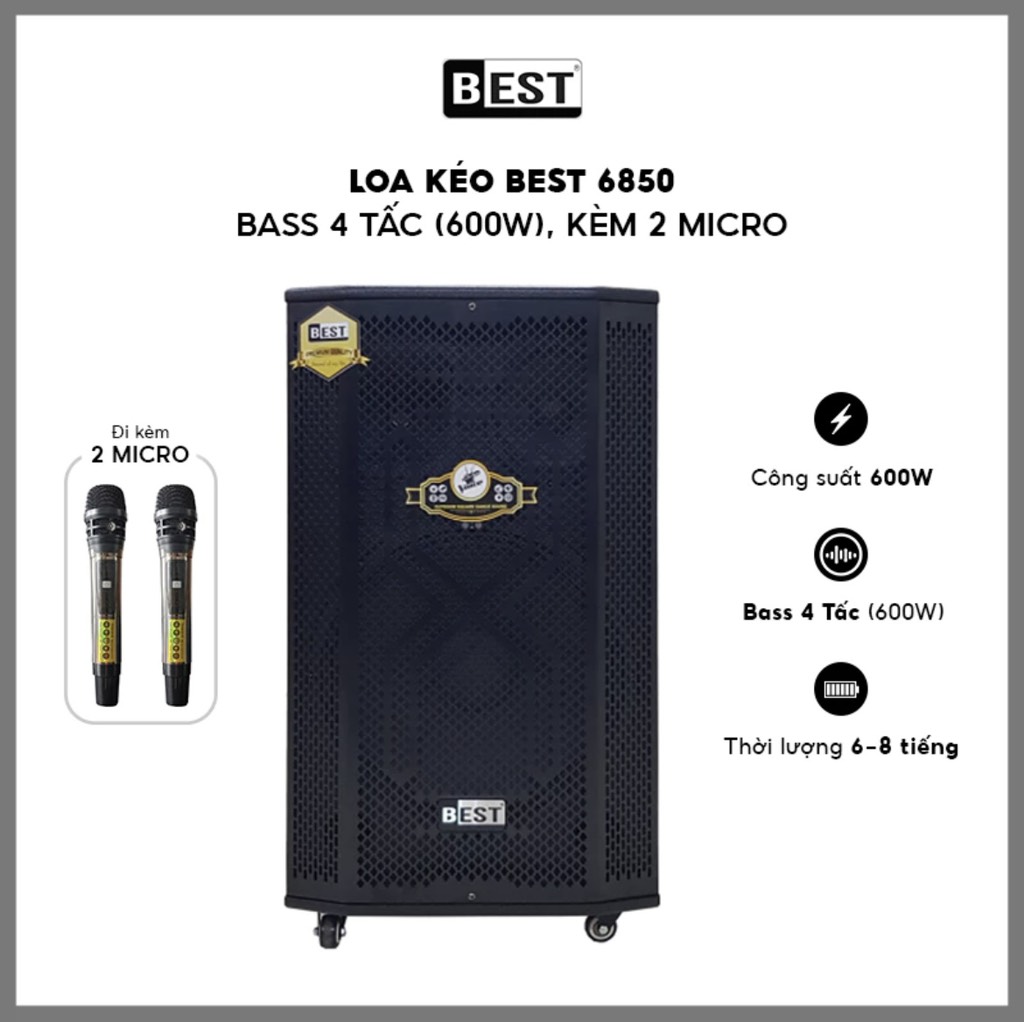 LOA KARAOKE BEST 6850 - Bass 4 Tấc ( 600W )